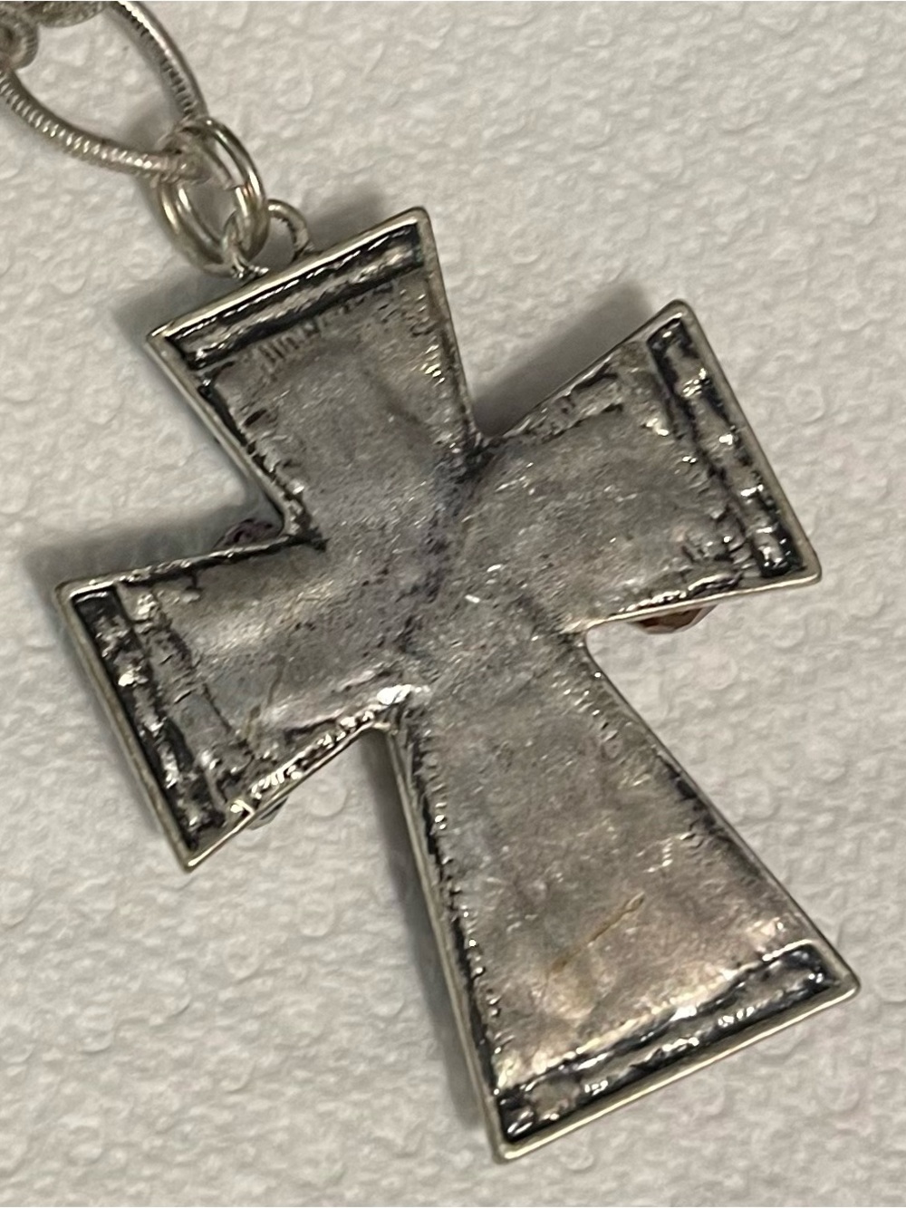 Vintage Premier Designs Style Cross Ststement Necklace Silver multi-crystal bead - Picture 10 of 12